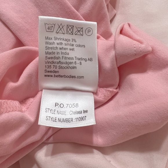 Better Bodies Chelsea Tee, Pale Pink, Size Medium. - Picture 9 of 9